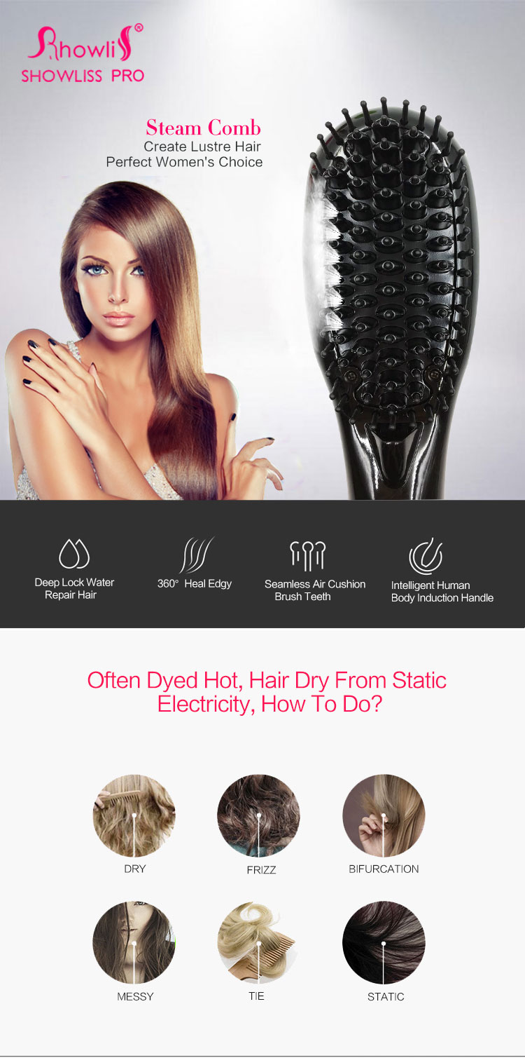 High Quality Mch Heater Electric Steam Comb Hair Straightener