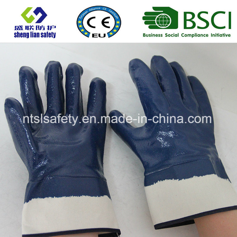 Twice Dipped Oil Proof Nitrile Gloves Safety Industrial Work Glove