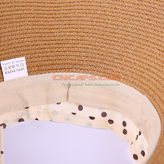 Summer Folding Straw Hat with Contrast Color Decoration