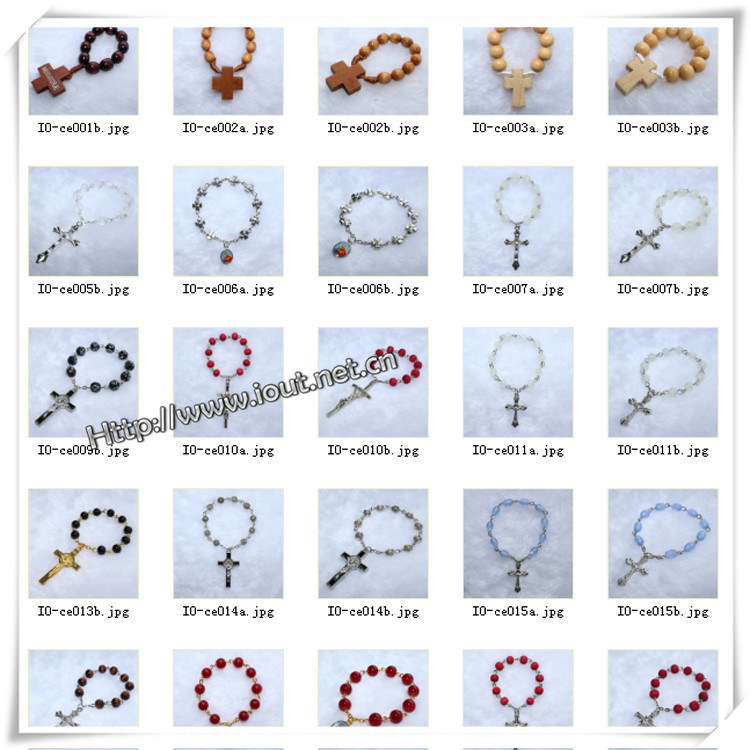 Latest Religious Beads Finger Rosary with Crucifix (IO-CE024)