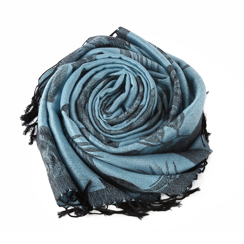 100% Polyester Women Flower Dying Scarf Elegant Soft Shawl