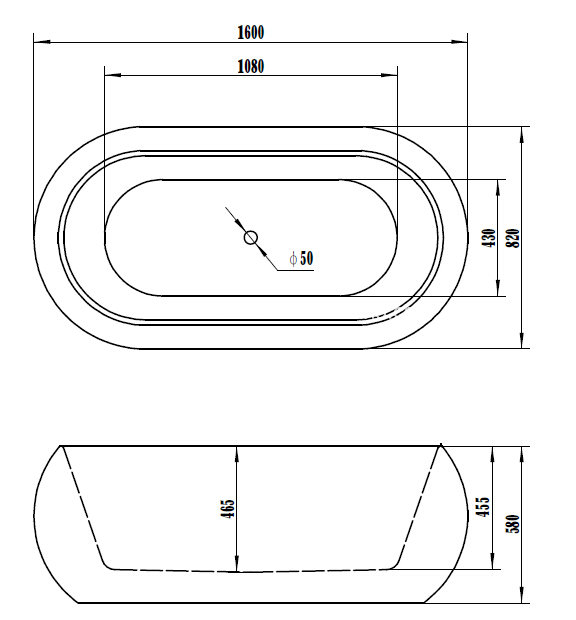 Oval Good Looking Freestanding Soaking Bathtub Bathroom (WTM-02524)