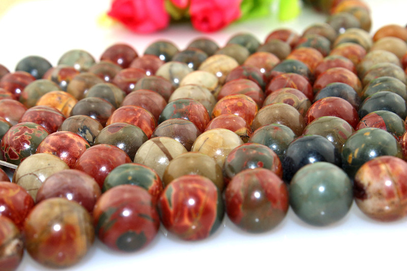 Natural Gemstone Round Beads Size 6 8 10 12 14mm Wholesale Picasso Stone Real Gemstone