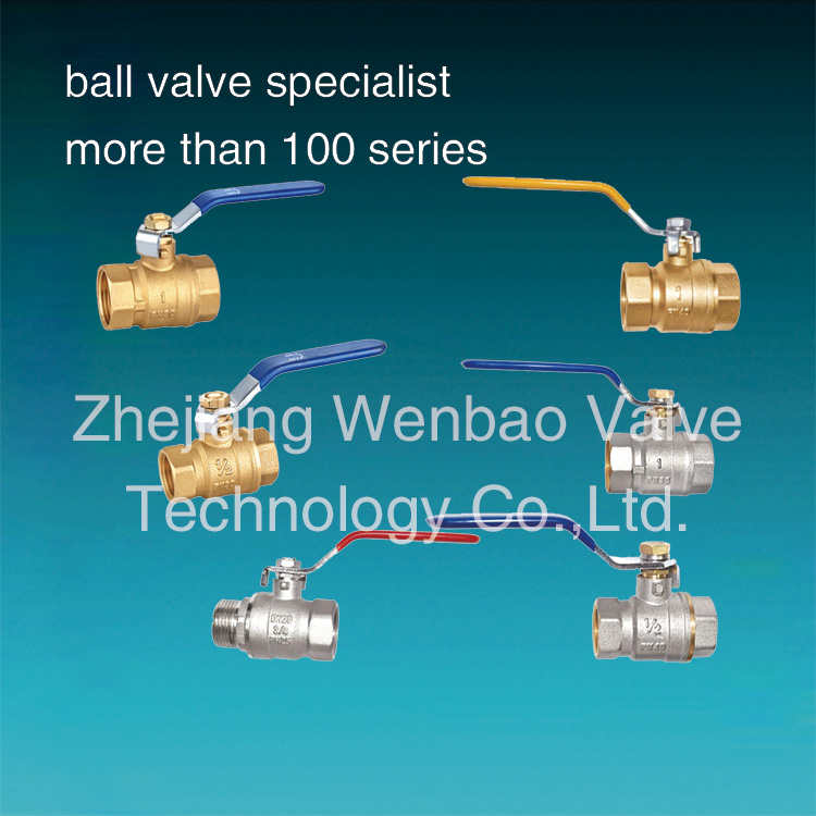 2PC Brass Threaded Manual Ball Valve for Water with Handle