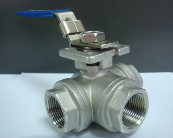 3 Way T Type Stainless Steel Ball Valve with Lock Handle