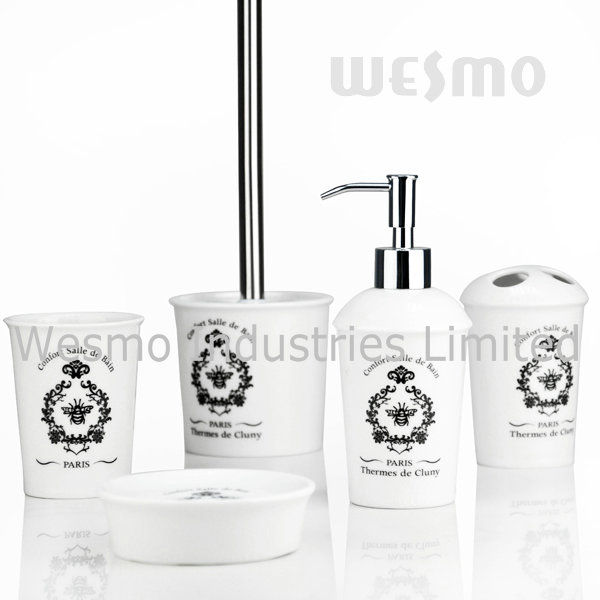 Crackle Glaze Porcelain Bathroom Accessories with Decal (WBC0611A)