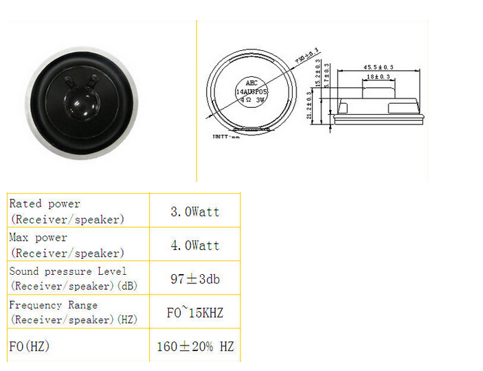 Fbmb5021 50mm 4ohm 3W Round Multimedia Speaker (Fbele)