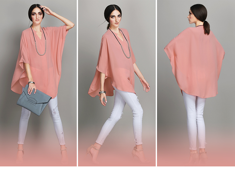 Simple Style Summer Fashion Ladies' Chiffon Loose Blouse