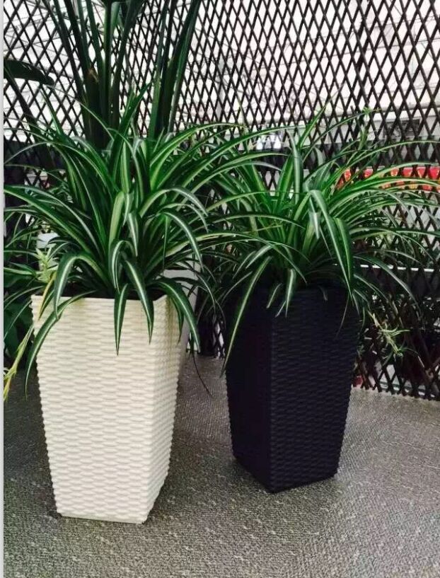 (BC-F1021) Plastic Rattan Fashionable Square Self-Watering Flower Pot