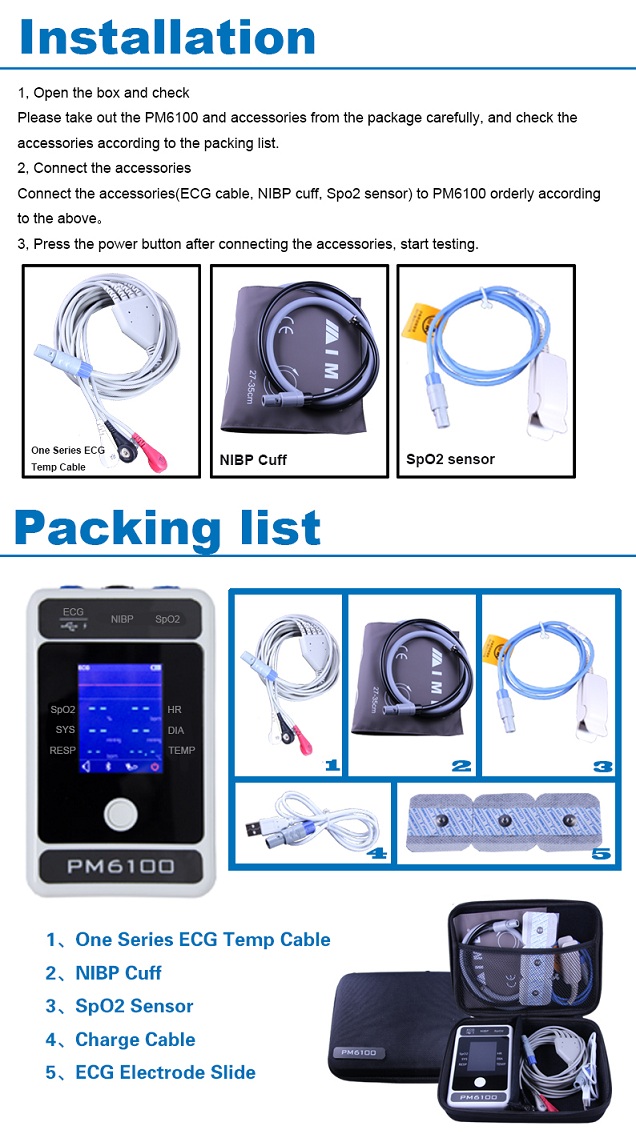 Bluetooth Medical Diagnostic Patient Monitor