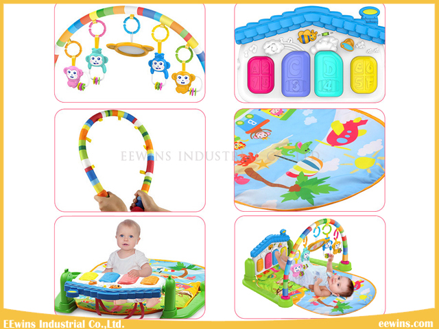 Quality and Safety Kick & Play Piano Gym Toys Baby Play Mat with 3 Pattern for Baby