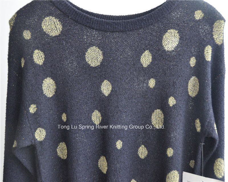 Women Patterned Long Sleeve Pullover Knitted Sweater