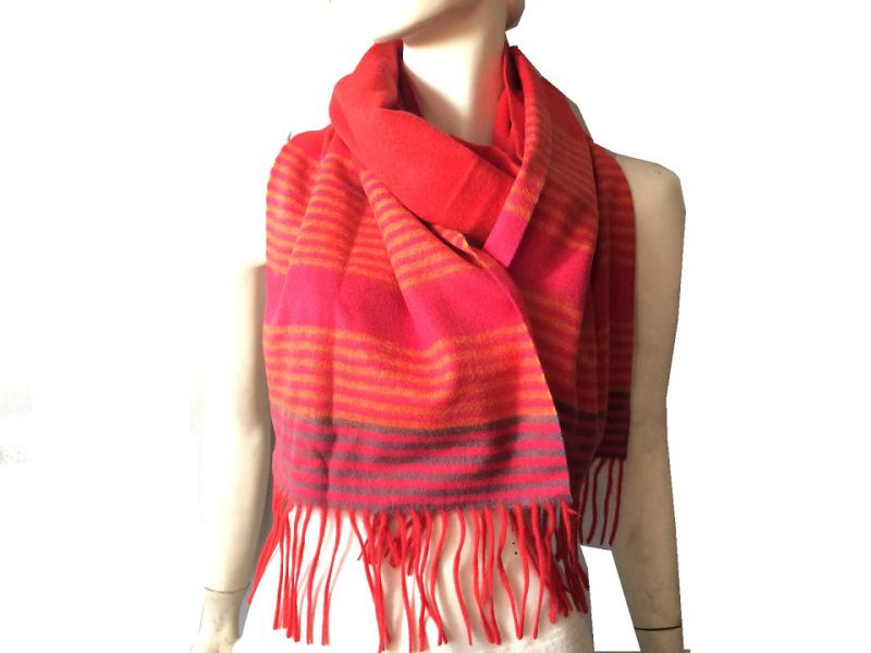 100%Cashmere Color Stripe Scarf