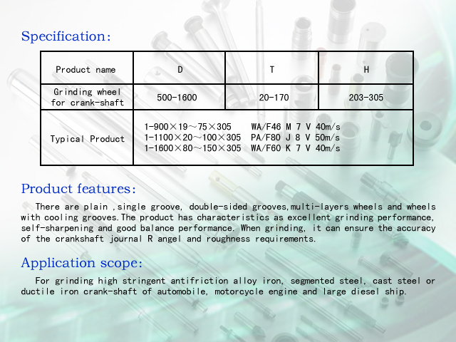 Crankshaft Grinding Wheels, Abrasives