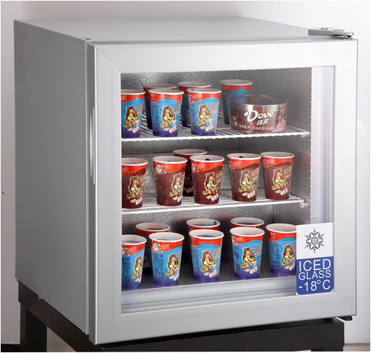 Glass Display Freezer for Supermarket Countertop Display Freezer