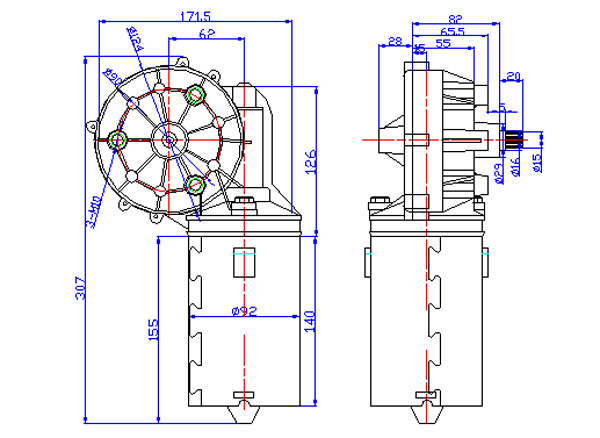 Practical Bus Wiper Motor (ZD2735/ZD1735)