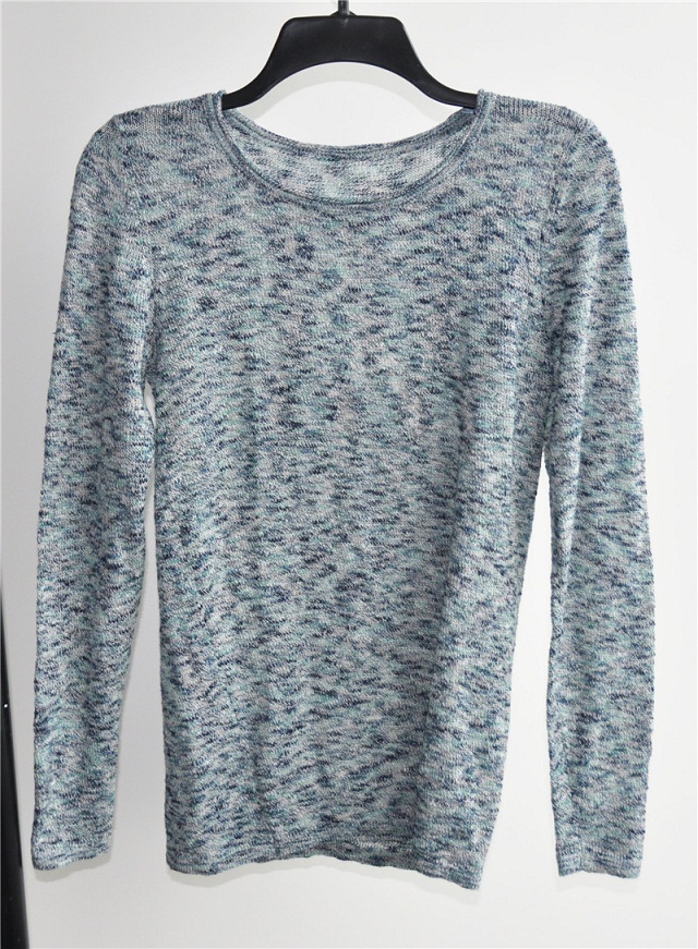 Ladies Linen Rayon Fancy Yarn Knit Pullover Sweater