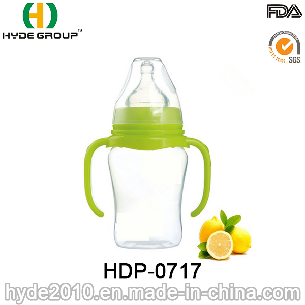 Customized 180ml PP Plastic Baby Feeding Bottles with Customized Logo, BPA Free Plastic Feeding Bottle (HDP-0717)