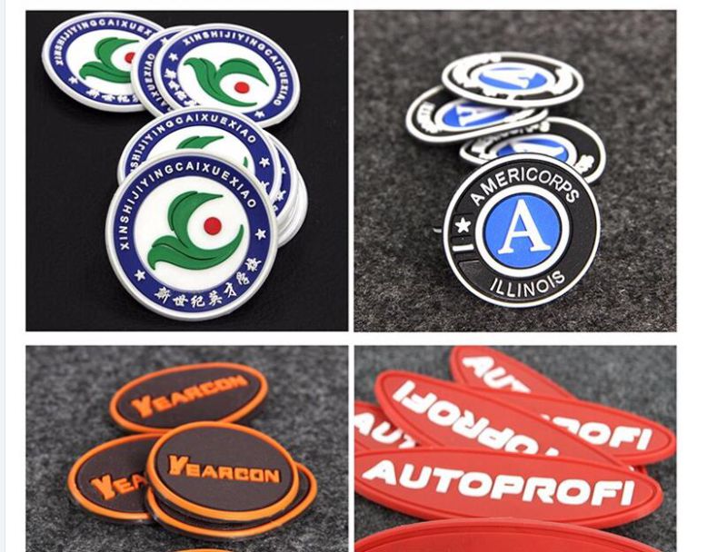 Rubber Patch (KS-RL0365) Customized 3D Logo Soft PVC Silicone Rubber Badge Silicone Patch