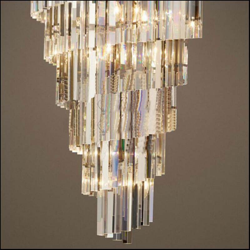 Hotel Lobby Large Cone Shape Luxury Crystal Pendant Lamp