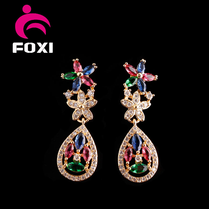 Luxury Drop Design Fashion Pendant and Earrings Jewelry Sets