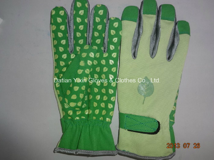 Garden Glove-PVC Dotted Glove-Work Glove-Labor Glove-Leather Glove