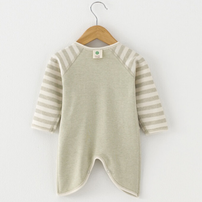 Nature Organic Cotton Baby Striped Romper