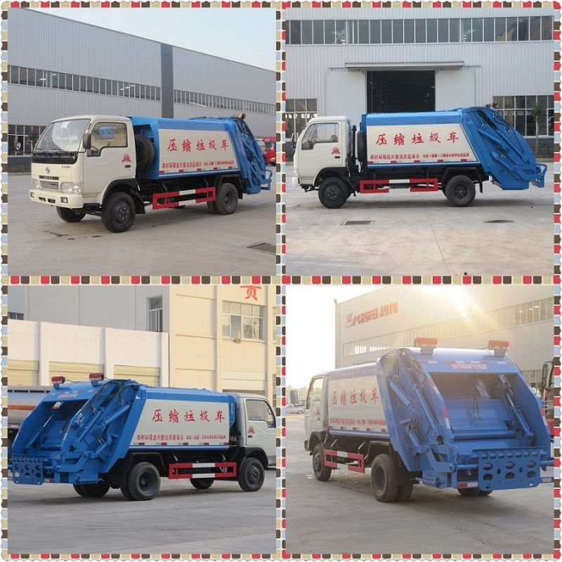 6 Wheeler Dongfeng 5cbm Compressed Garbage Truck, Mini Garbage Compactor Truck