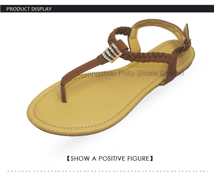 Factory Export Sandal to India Fashion Ladies Flat Sandal