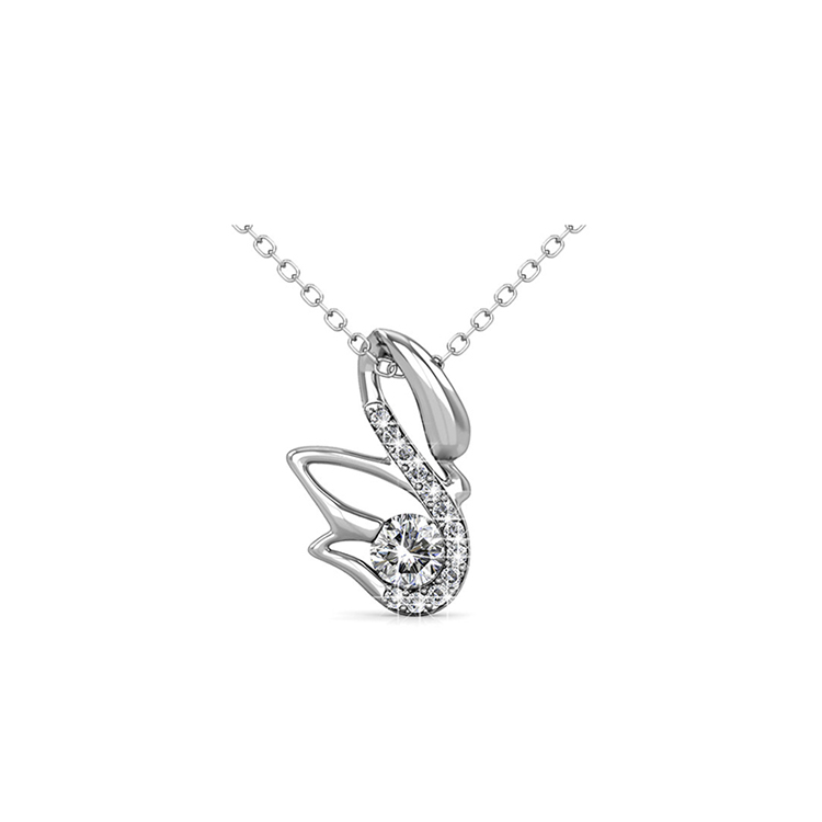 Destiny Jewellery Crystal From Swarovski Lucky Swan Pendant & Necklace