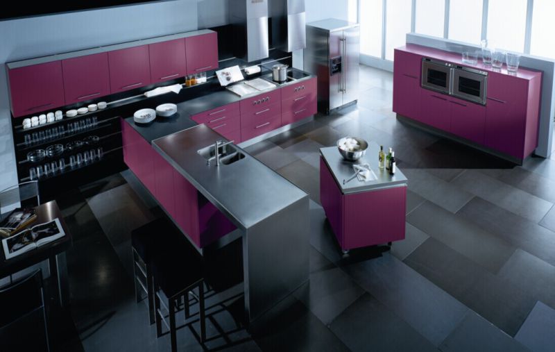 Plywood Glossy Kitchen Cabinet (zhuv)