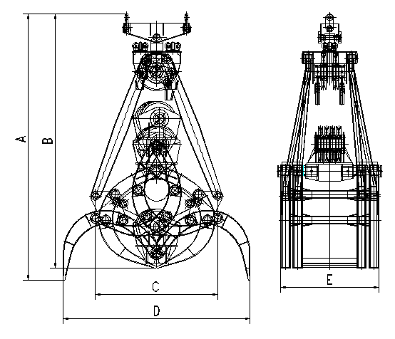 Excavator Mechanical Timber Grab