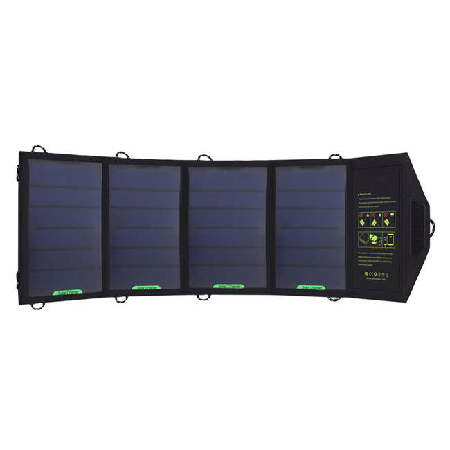 Hige Conversion 18W Sunpower Foldable Battery Powerbank 4 Panel Solar Charger