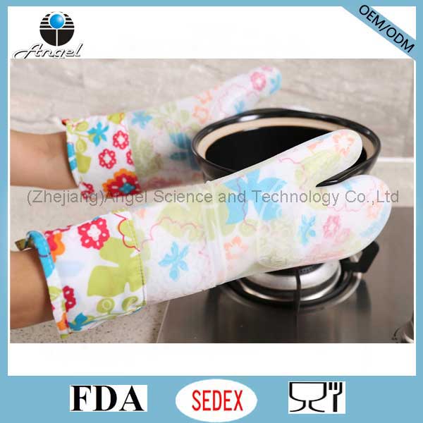 Hot Sale Thick and Long Silicone Glove for Microwave Oven Grill Sg18