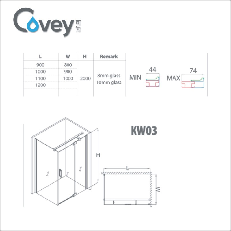 Hot Selling Shower Cabin with Adjustable Frame (AKW03)