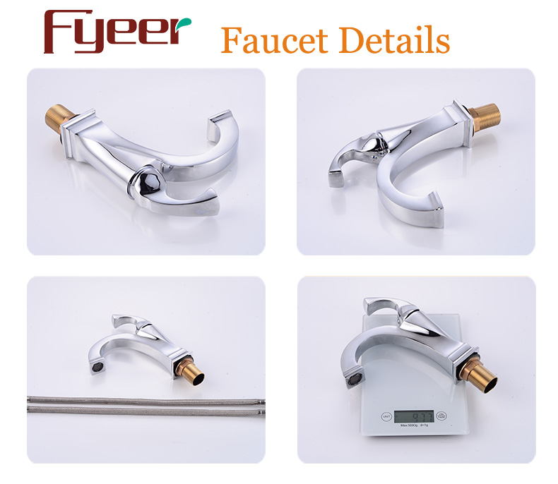 Fyeer New Design Niedrig Body Chrome Plated Crooked Quadrate Spout Single Handle Faucet Water Mixer Tap