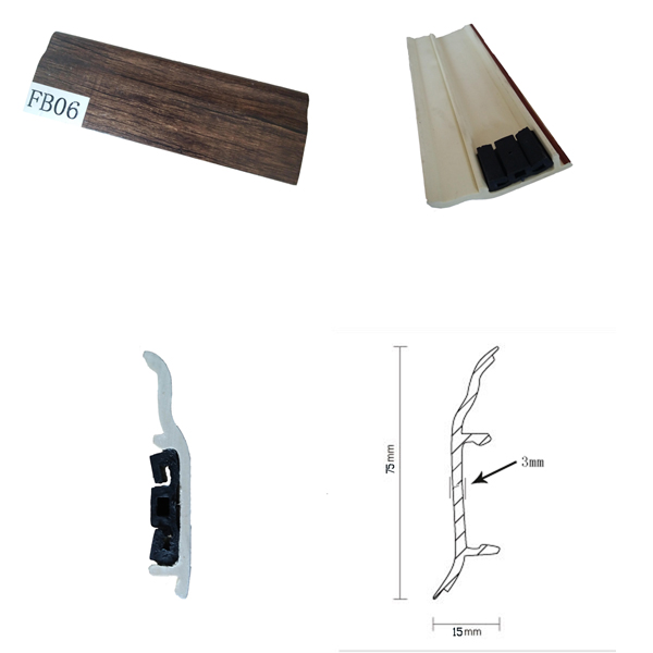Laminate Flooring Accessories Plastic Skirting PVC Skirting
