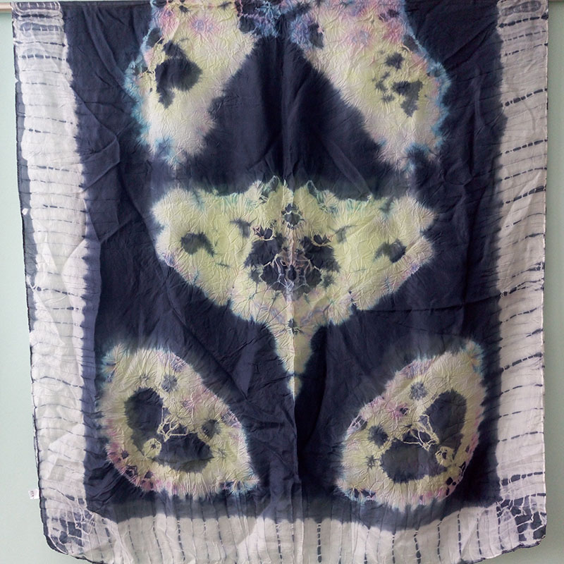 Silk Tie Dye Multicolor Scarf Shawl Big Size Sex Girl for Women Sarong