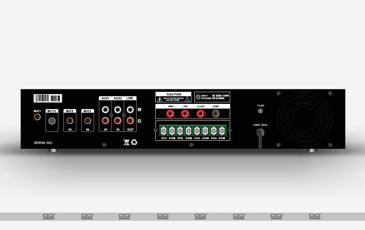 Power Amplifier 200W (zone individual volume control)