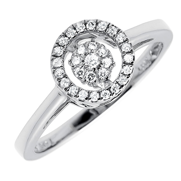 925 Sterling Silver Ring with Dancing Diamond Jewelry Micro Set