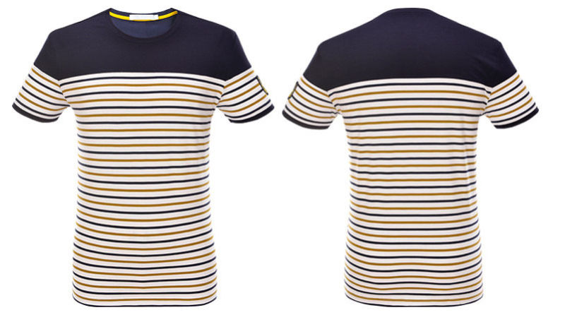 2016 Summer New Product Contrast Men's T-Shirt with Stripe