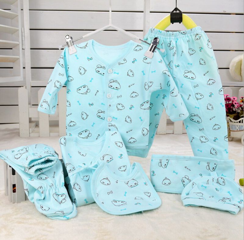 Combed Cotton 7PCS Newborn Infant Clothes