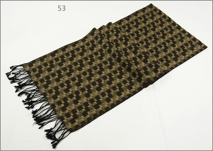 Men's Womens Unisex Reversible Cashmere Feel Winter Warm Checked Diamond Printing Thick Knitted Woven Scarf (SP816)