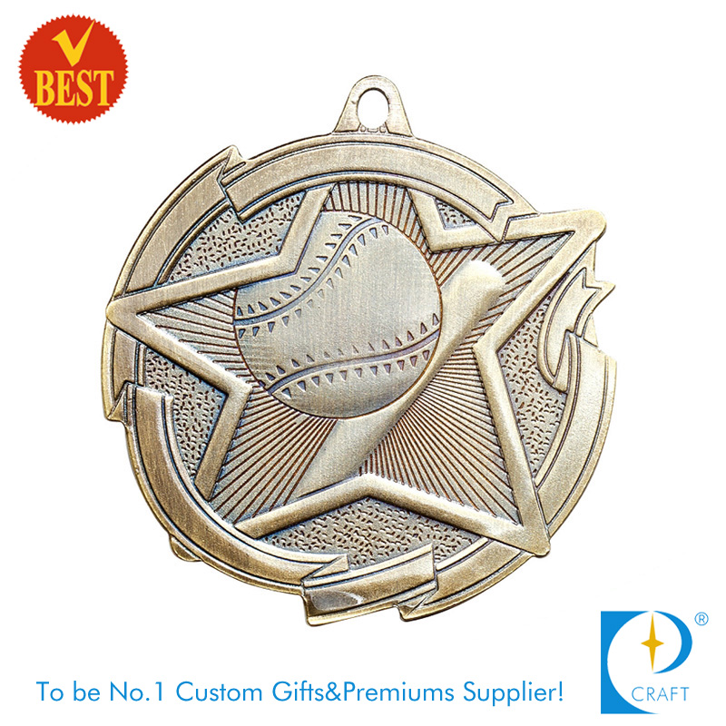 High Quality Zinc Alloy Pressure Stamping Custom 3D Baseball Medal with Special Design