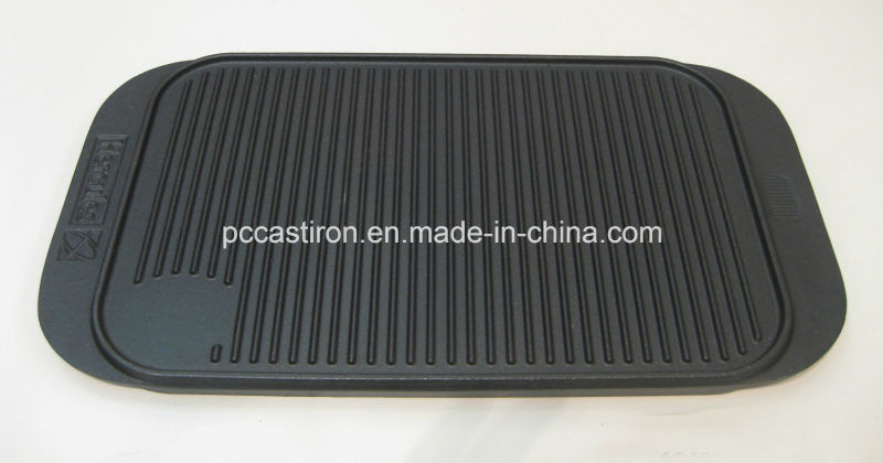 Cast Iron Griddle Pan with Preseasoned Coating Approved by LFGB, Ce, FDA, SGS