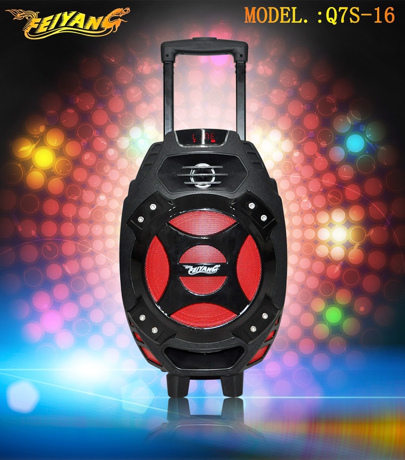 8inch Portable Speaker Guitar-in Trolley Speaker with Card Reader Slot Q7s-16