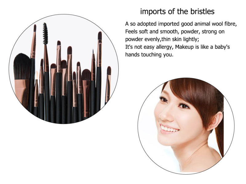 Professional 15PCS Makeup Brushes Set for Eyeshadow Eyeliner Eyebrow