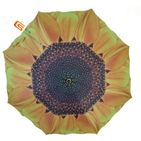 23 Inch Sliver Coated Sunflower Straight Umbrella (YS-1015A)