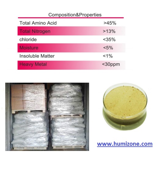 Amino Acid Organic Fertilizer: Humizone 45% Powder Amino Acid (AA45-P)