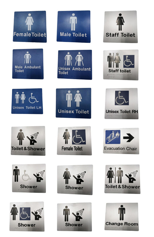 High Quality Male / Female Plastic Braille Toilet Sign Plate